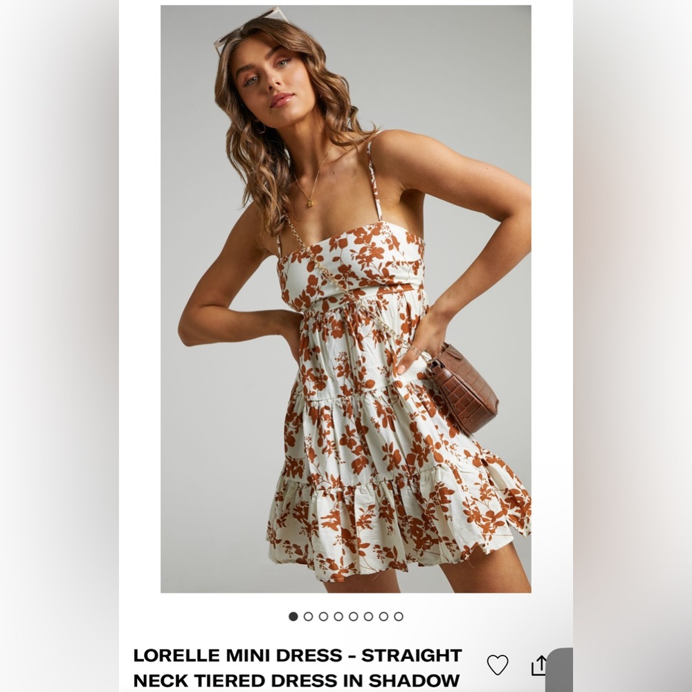 SHOW PO Lorelle straight neck tiered mini dress size 8